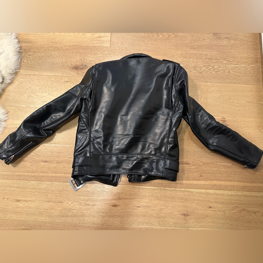 Schott NYC Black Leather Biker Jacket - Picture 2 of 6